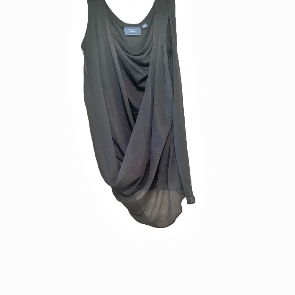 Simply Vera Vera Wang Gray Draped Asymmetrical Cocktail blouse